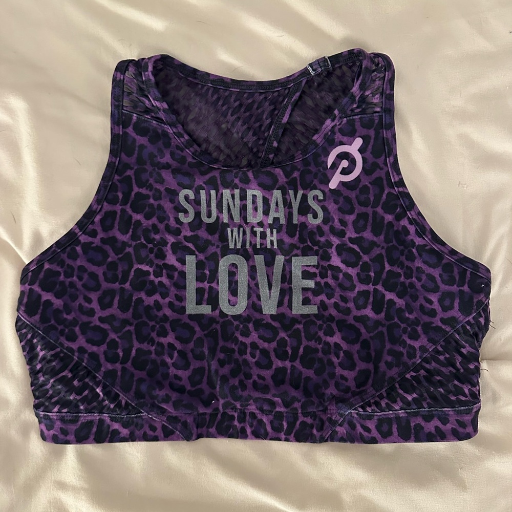 Purple Leopard Print Sports Bra